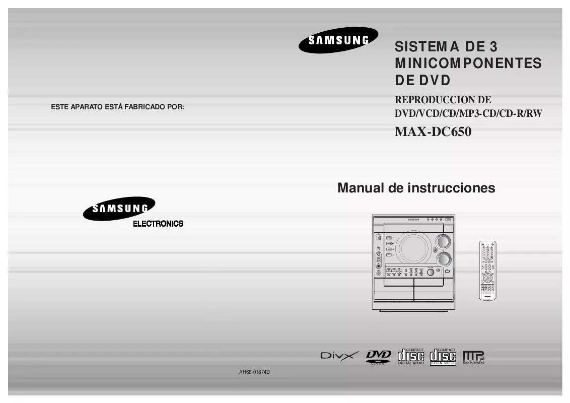 Mode d'emploi SAMSUNG MAX-DC20600