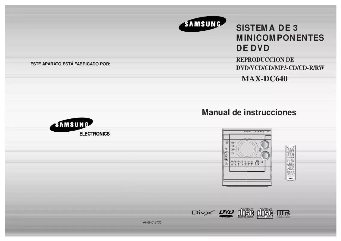 Mode d'emploi SAMSUNG MAX-DC640