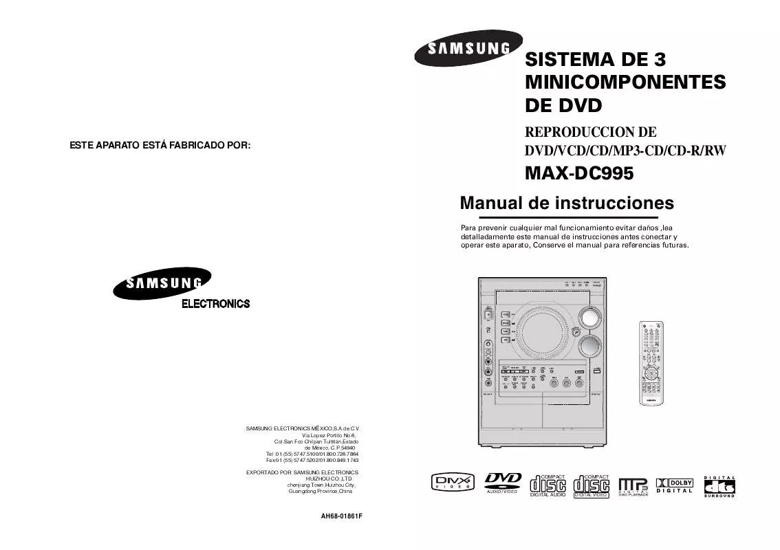 Mode d'emploi SAMSUNG MAX-DC995T