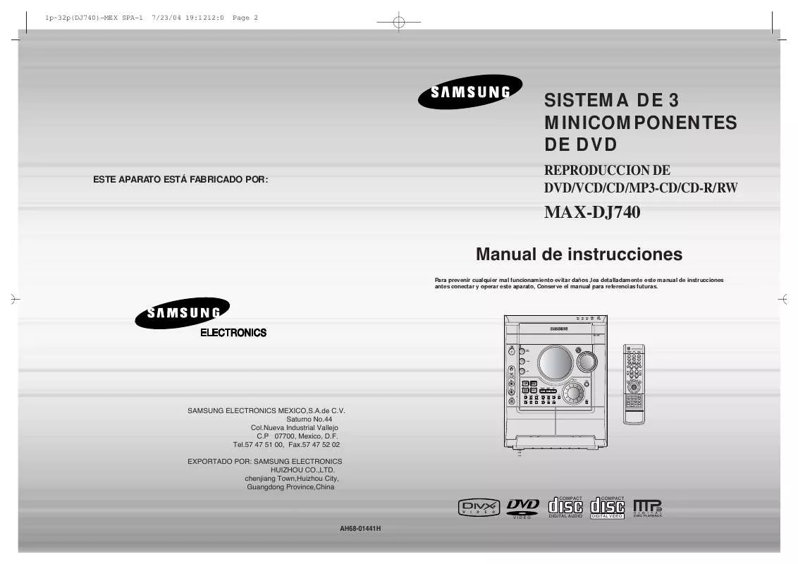 Mode d'emploi SAMSUNG MAX-DJ750