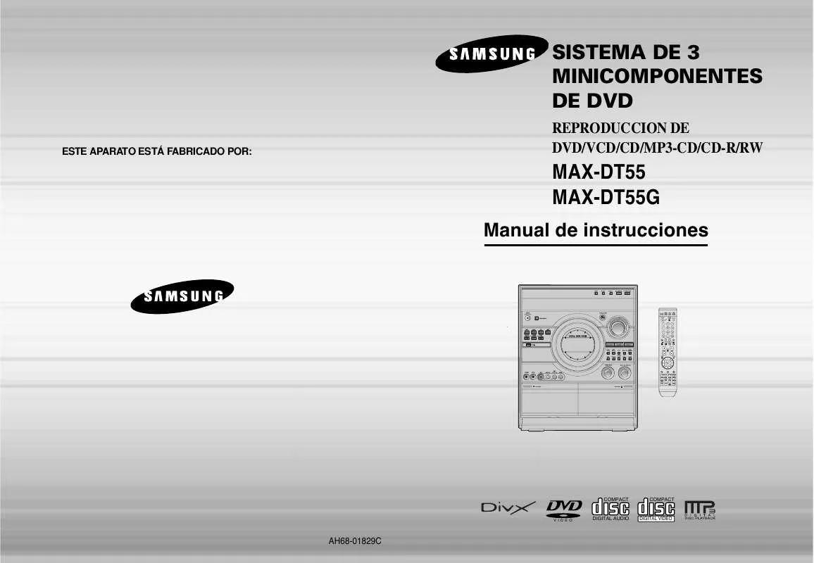 Mode d'emploi SAMSUNG MAX-DT55