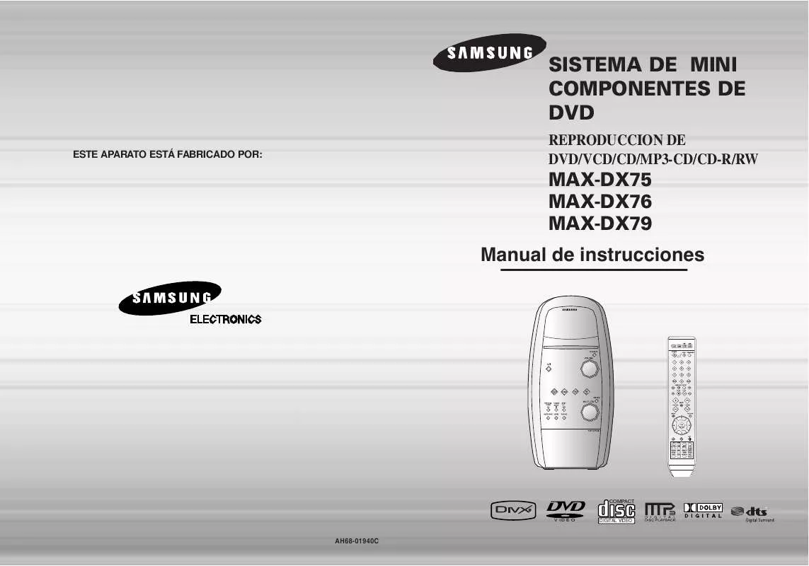 Mode d'emploi SAMSUNG MAX-DX75T