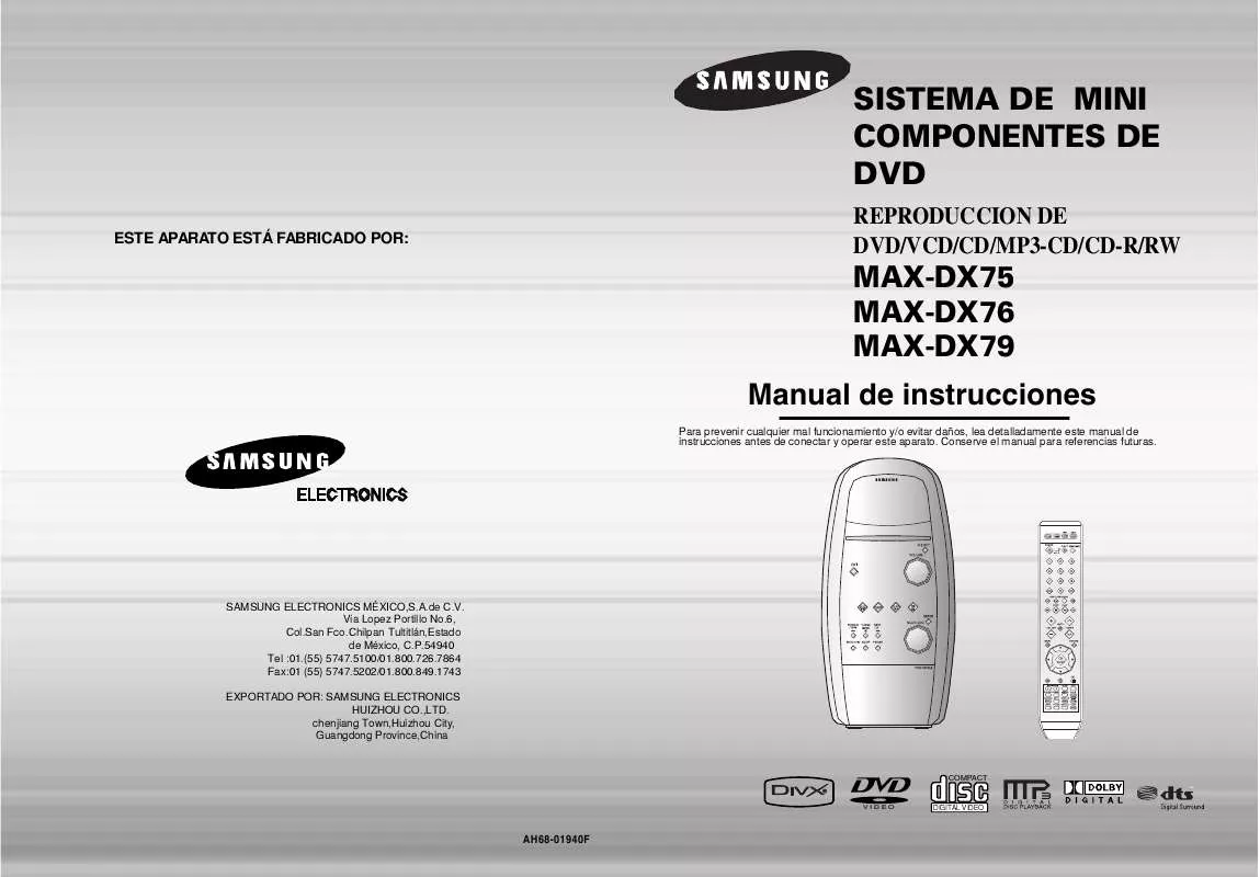 Mode d'emploi SAMSUNG MAX-DX79TS