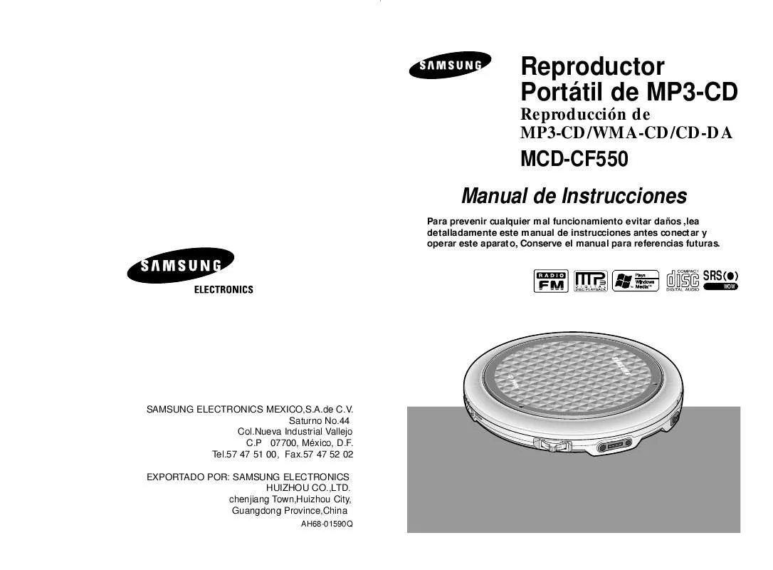 Mode d'emploi SAMSUNG MCD-CF550