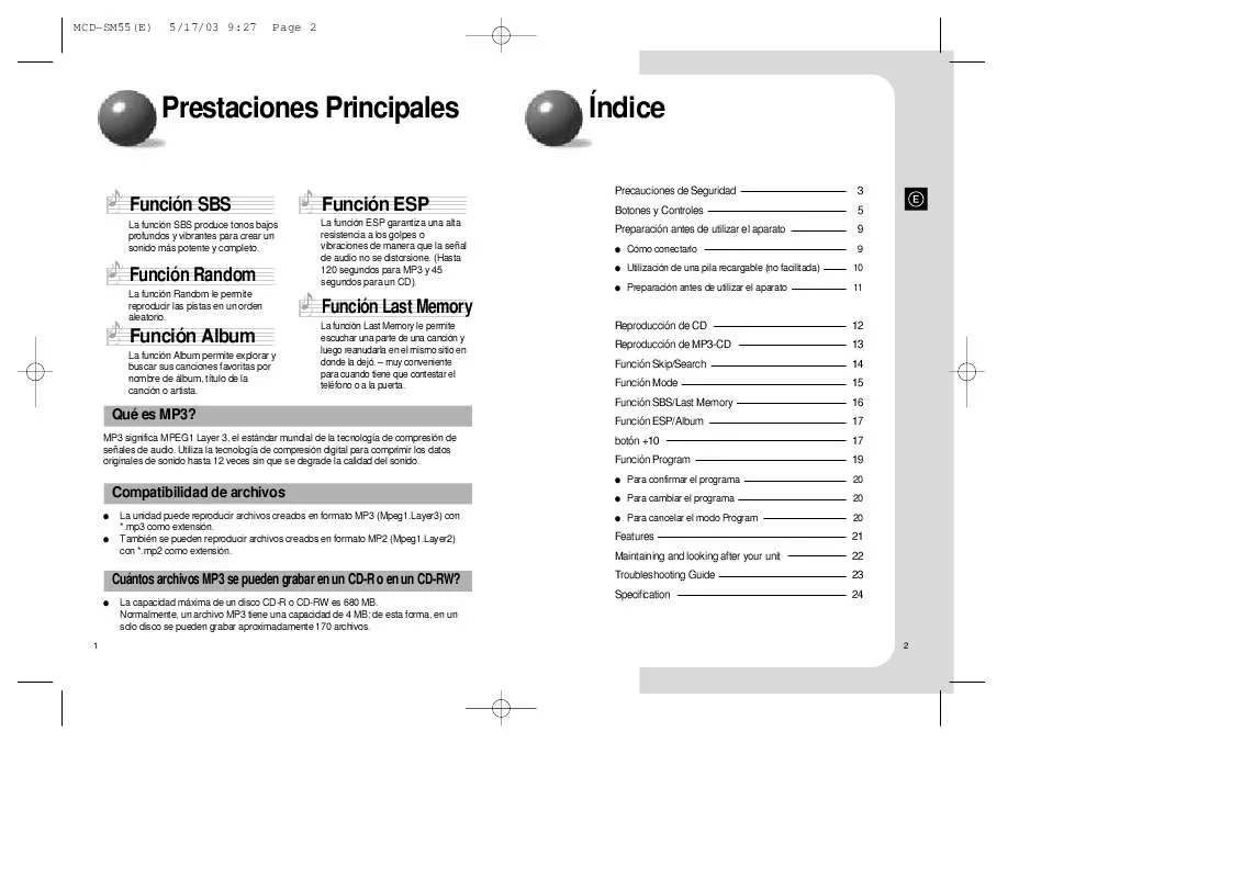 Mode d'emploi SAMSUNG MCD-SM55