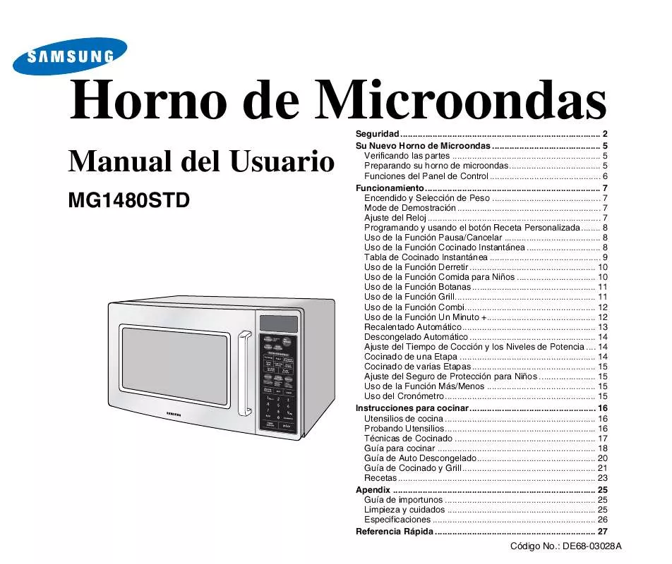 Mode d'emploi SAMSUNG MG1480STD