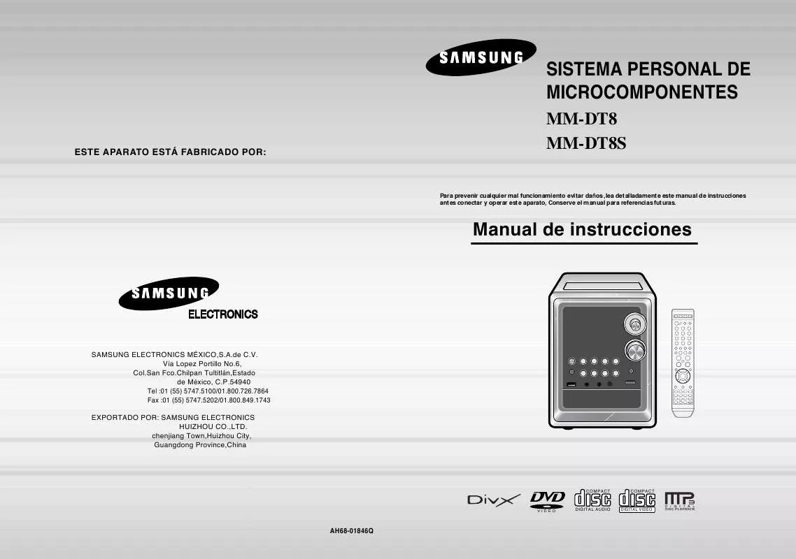 Mode d'emploi SAMSUNG MM-DT8