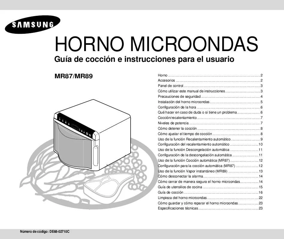 Mode d'emploi SAMSUNG MR87