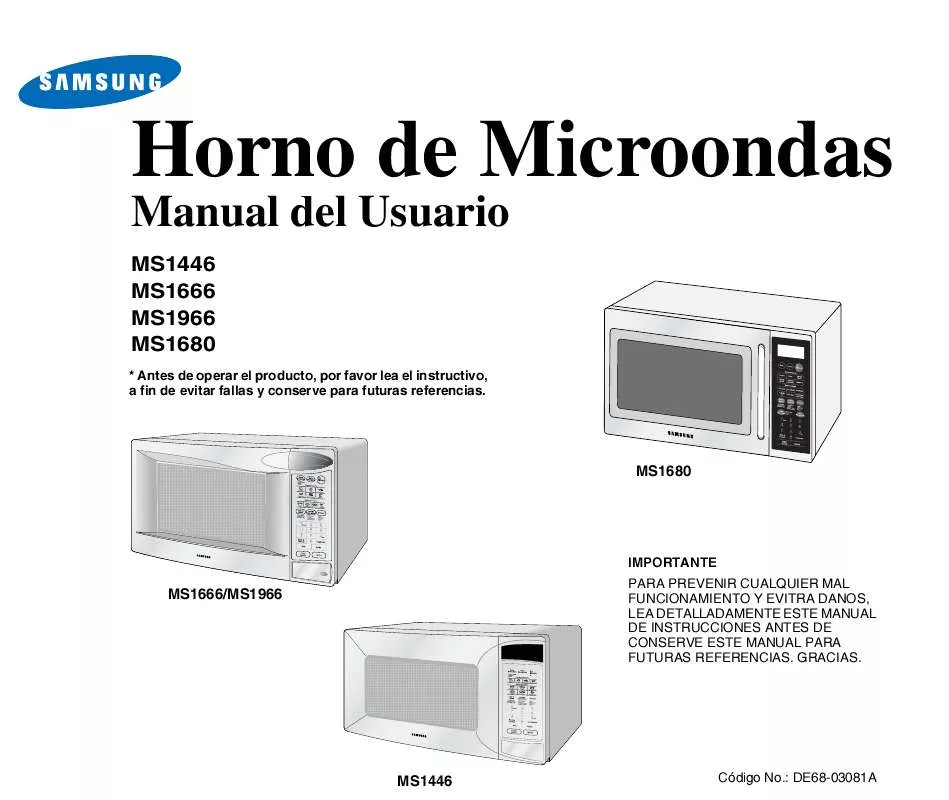 Mode d'emploi SAMSUNG MS1966WE