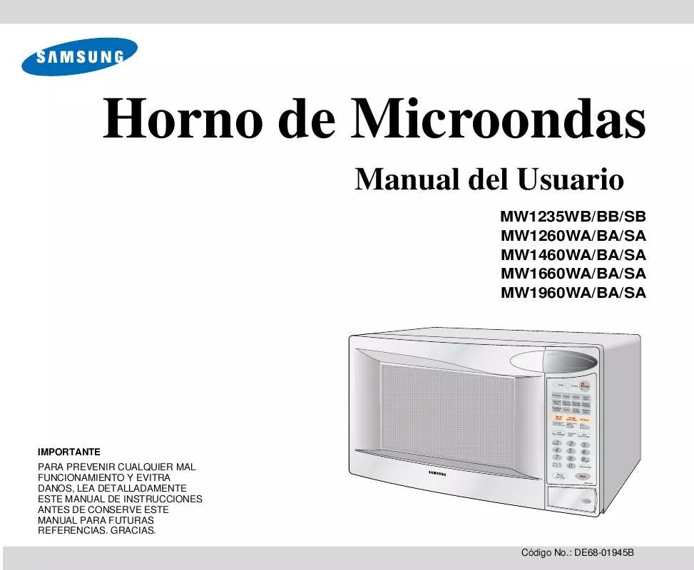 Mode d'emploi SAMSUNG MW1260WA