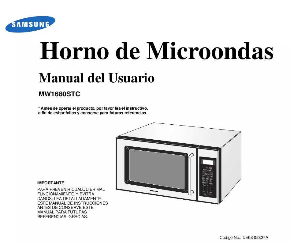 Mode d'emploi SAMSUNG MW1680STCS