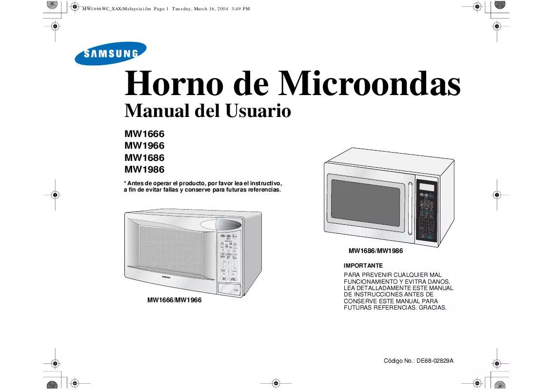 Mode d'emploi SAMSUNG MW1966WC