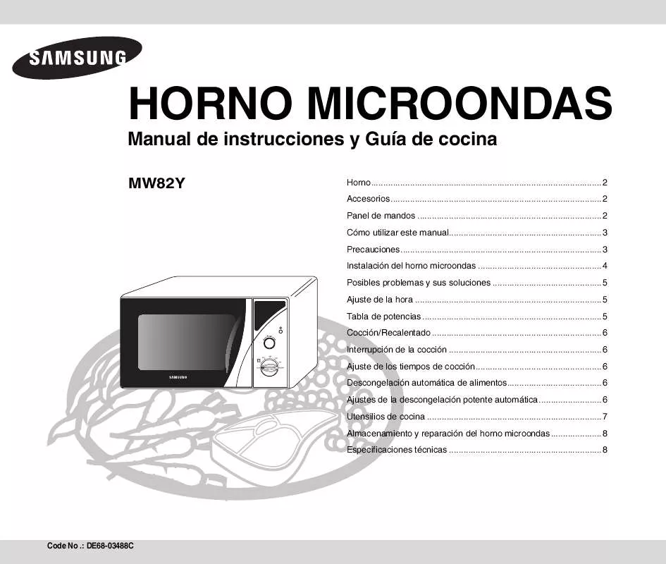 Mode d'emploi SAMSUNG MW82Y