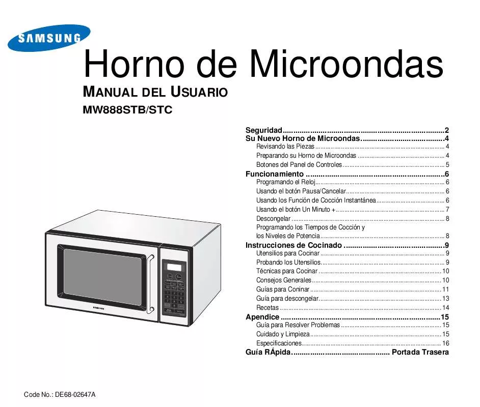 Mode d'emploi SAMSUNG MW888STB