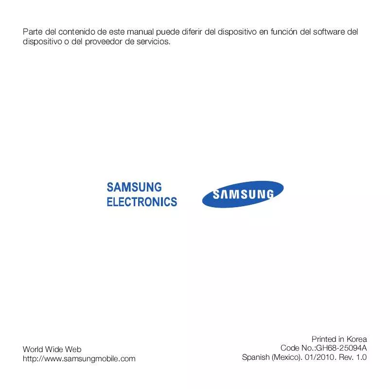 Mode d'emploi SAMSUNG OMNIA II