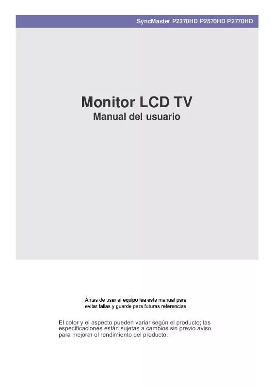 Mode d'emploi SAMSUNG P2570HD