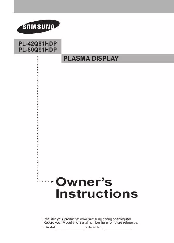 Mode d'emploi SAMSUNG PL-42Q91HDP