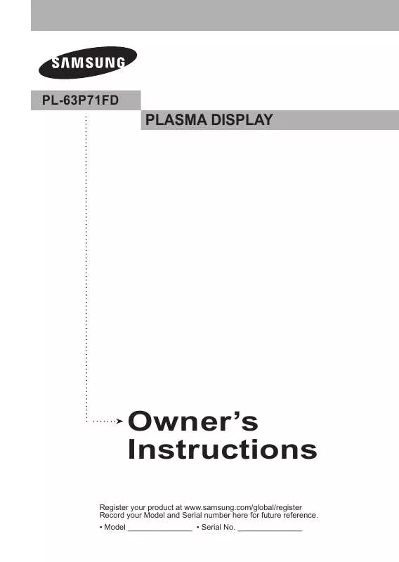 Mode d'emploi SAMSUNG PL-63P71FD