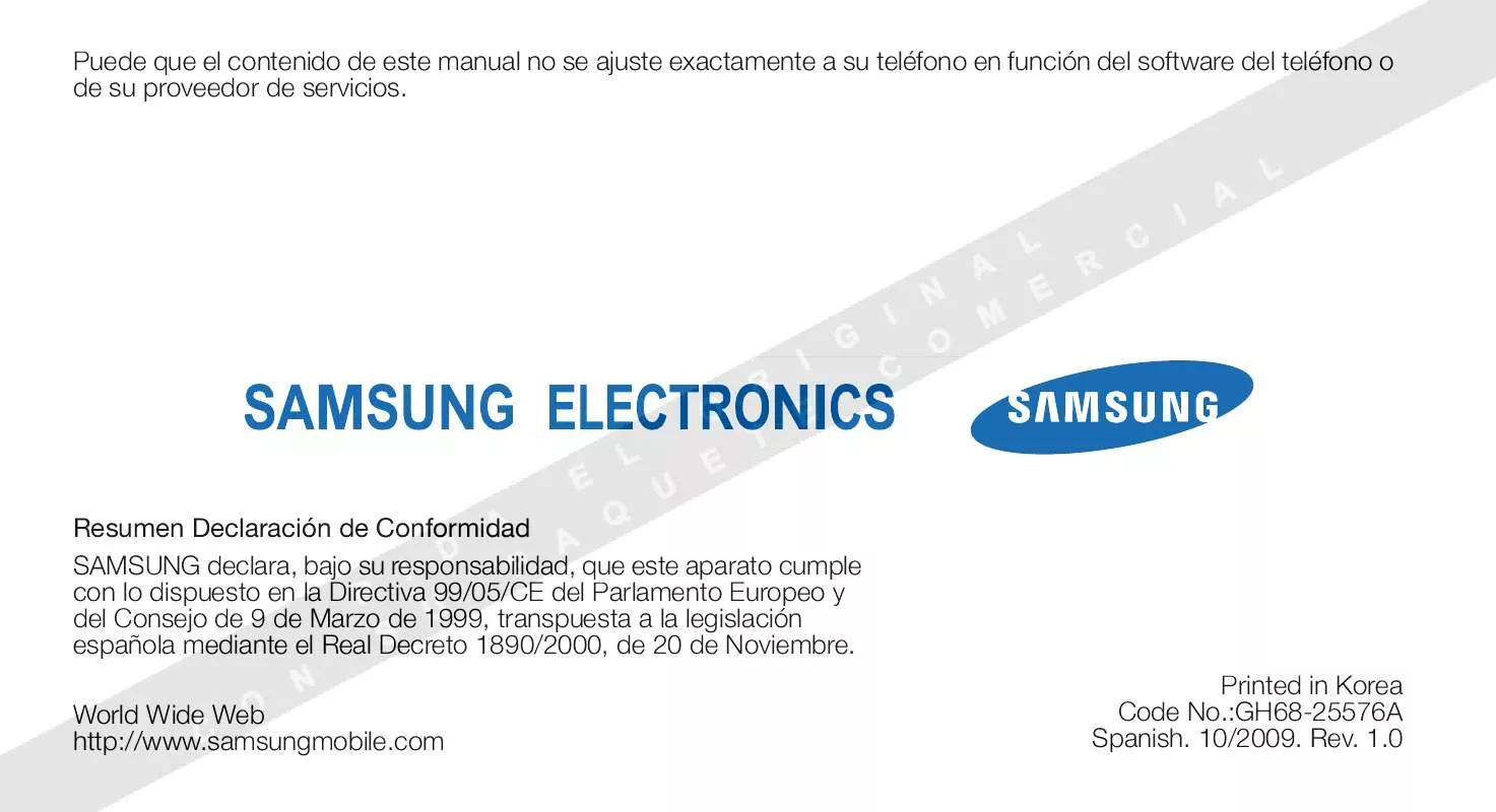 Mode d'emploi SAMSUNG S5510 GLAMIS