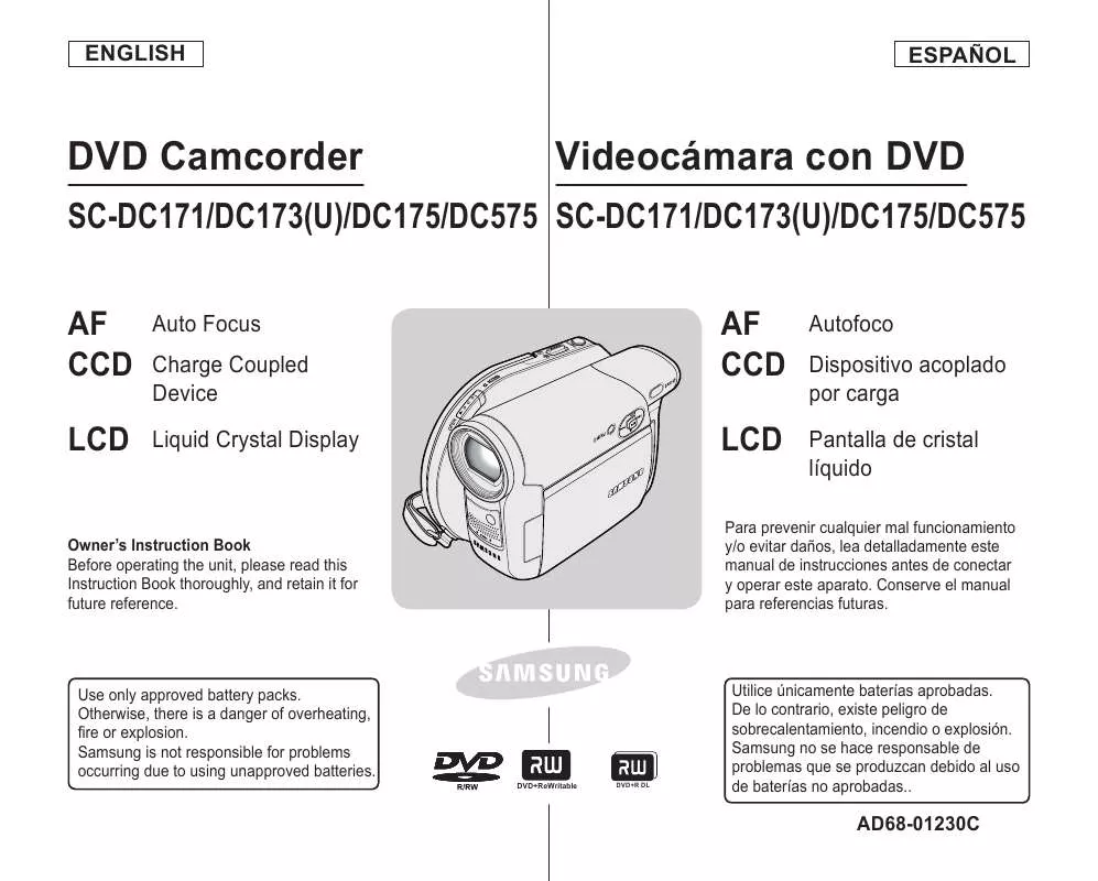 Mode d'emploi SAMSUNG SC-DC173