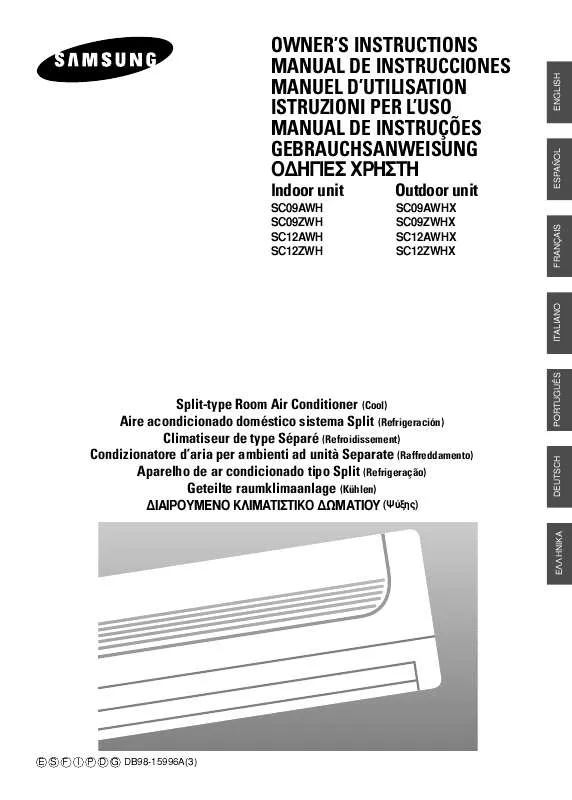 Mode d'emploi SAMSUNG SC-09AWH