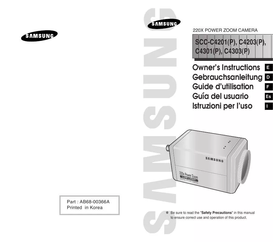 Mode d'emploi SAMSUNG SCC-C4203AP