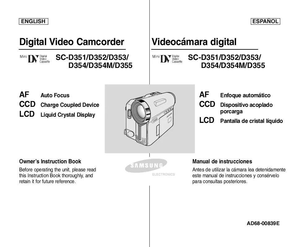 Mode d'emploi SAMSUNG SC-D353