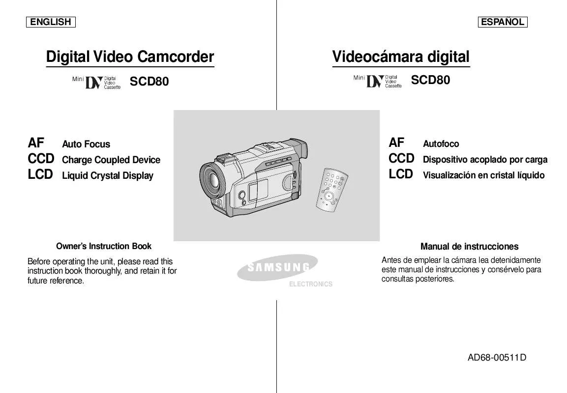 Mode d'emploi SAMSUNG SC-D80