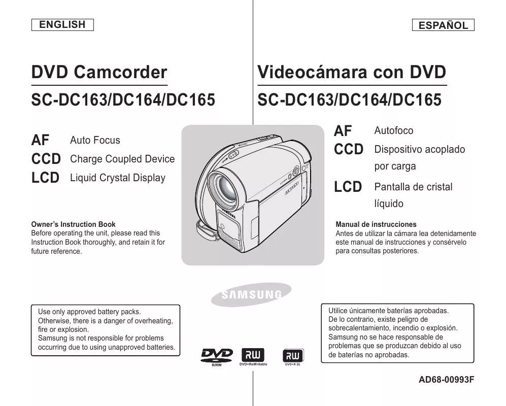 Mode d'emploi SAMSUNG SC-DC165