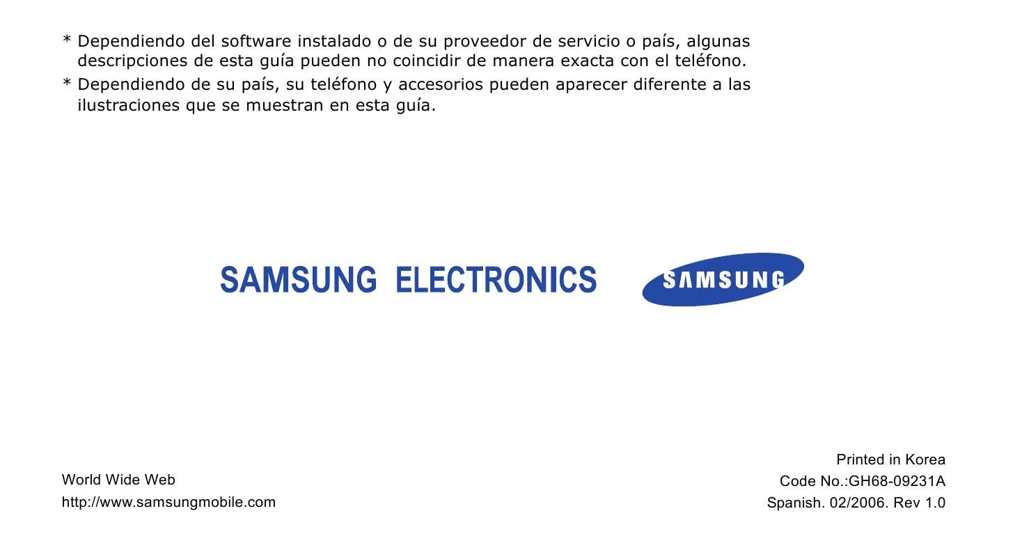 Mode d'emploi SAMSUNG SCH-A130