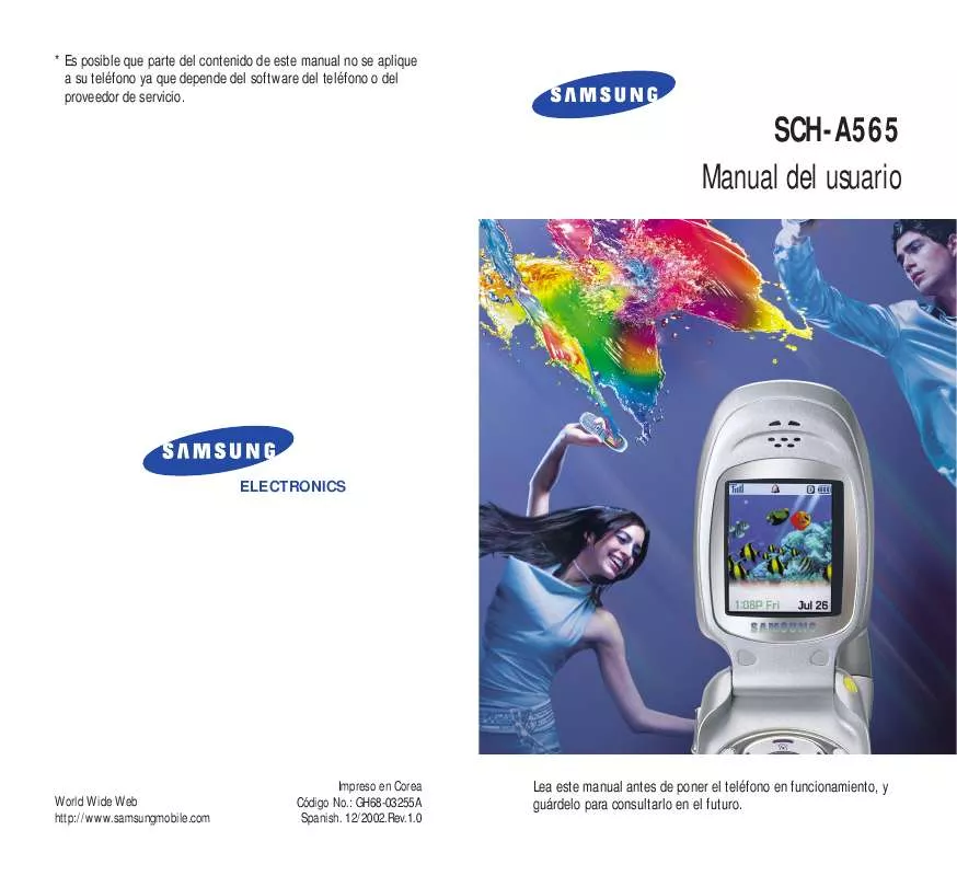 Mode d'emploi SAMSUNG SCH-A565