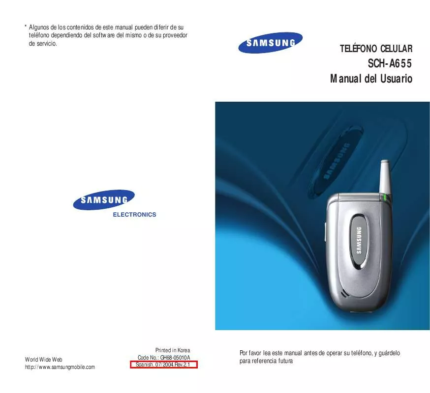 Mode d'emploi SAMSUNG SCH-A655