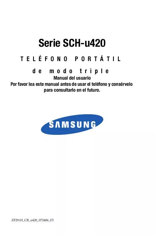 Mode d'emploi SAMSUNG SCH-U420