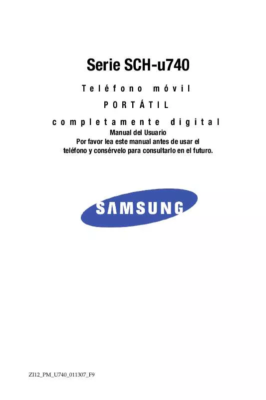 Mode d'emploi SAMSUNG SCH-U740