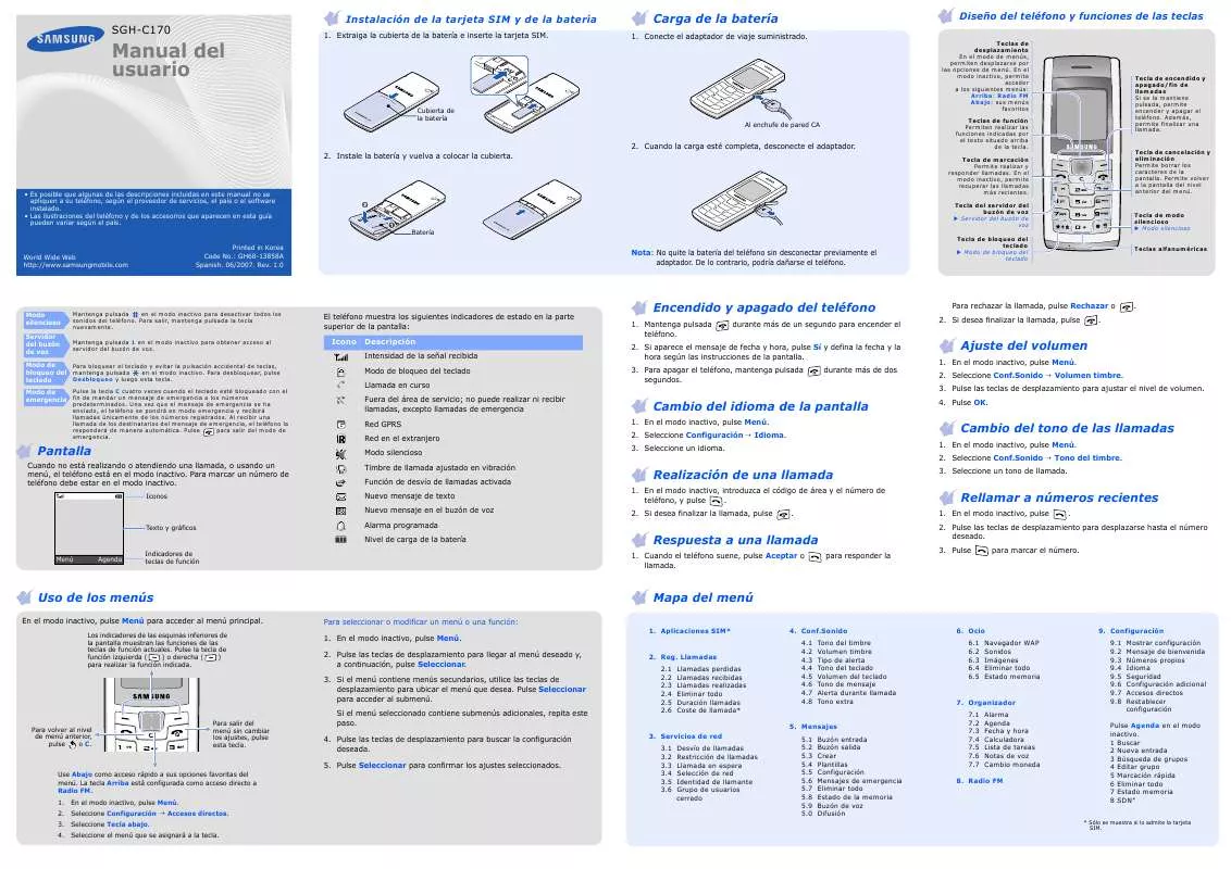 Mode d'emploi SAMSUNG SGH-C170