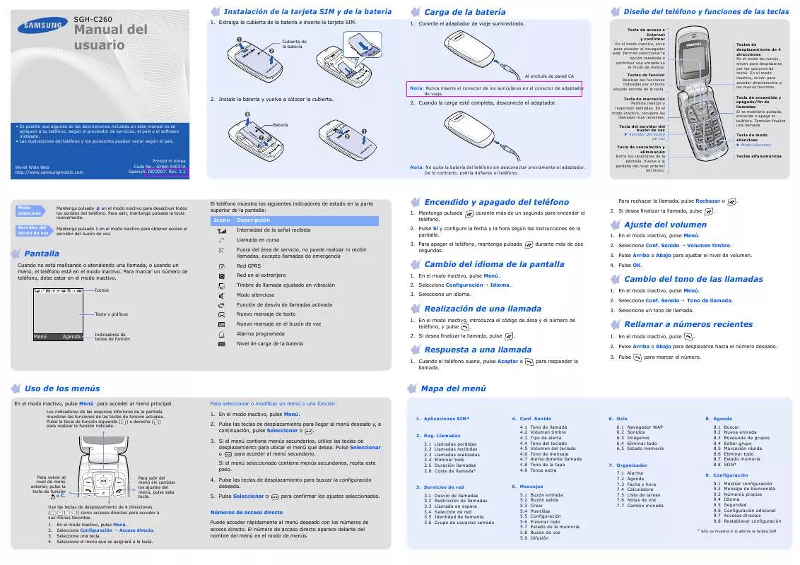 Mode d'emploi SAMSUNG SGH-C260L