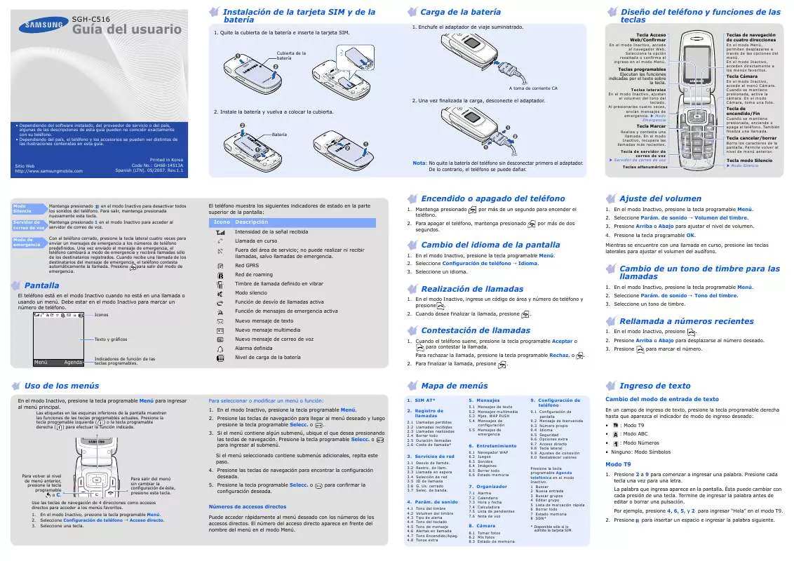 Mode d'emploi SAMSUNG SGH-C516