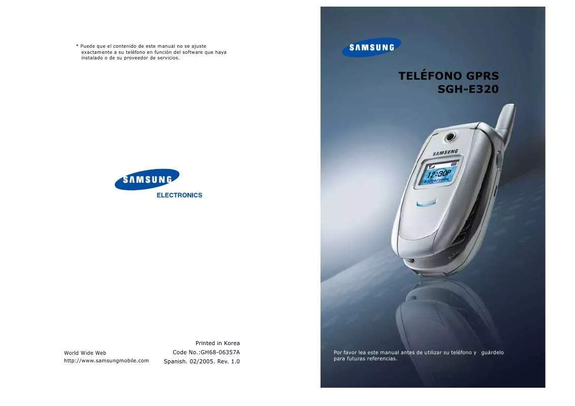 Mode d'emploi SAMSUNG SGH-E320