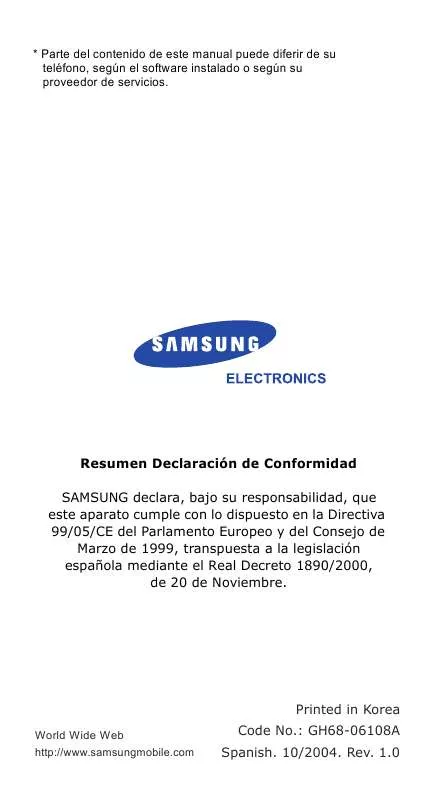 Mode d'emploi SAMSUNG SGH-E330