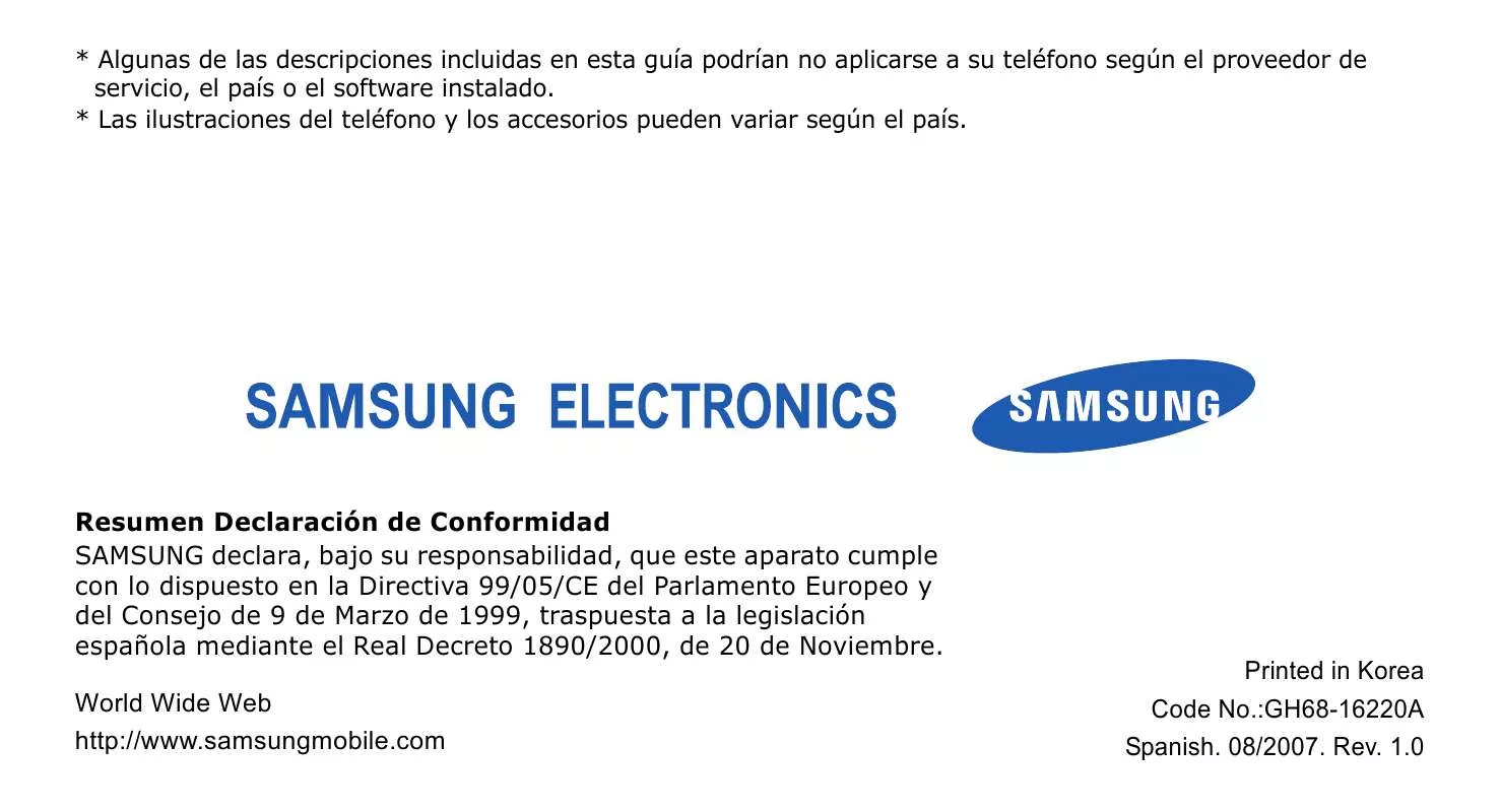 Mode d'emploi SAMSUNG SGH-E390