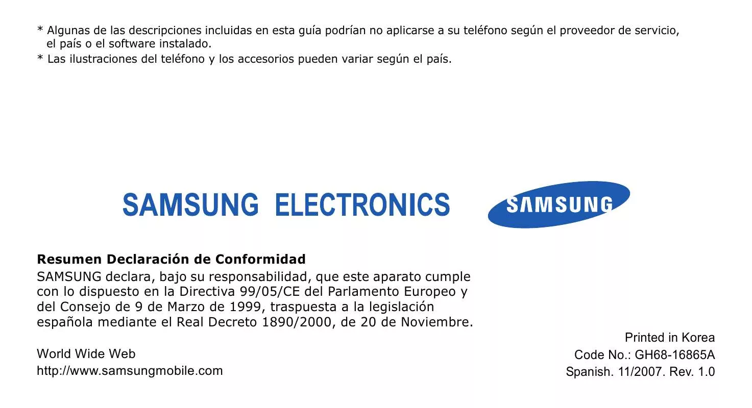 Mode d'emploi SAMSUNG SGH-E590