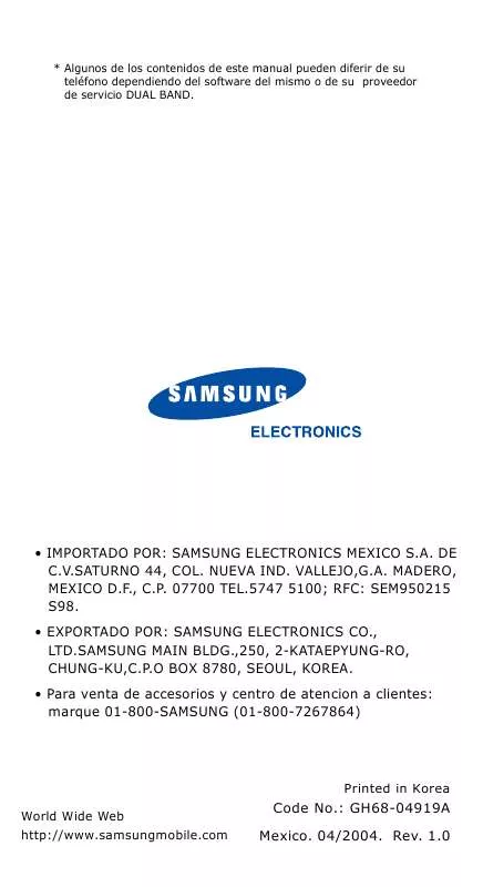 Mode d'emploi SAMSUNG SGH-E715