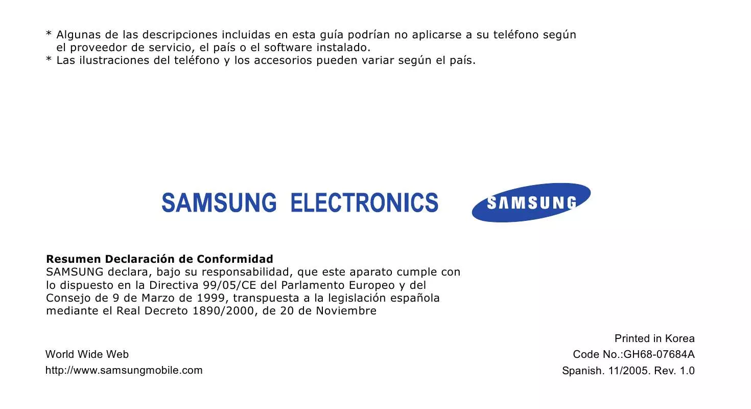 Mode d'emploi SAMSUNG SGH-E760