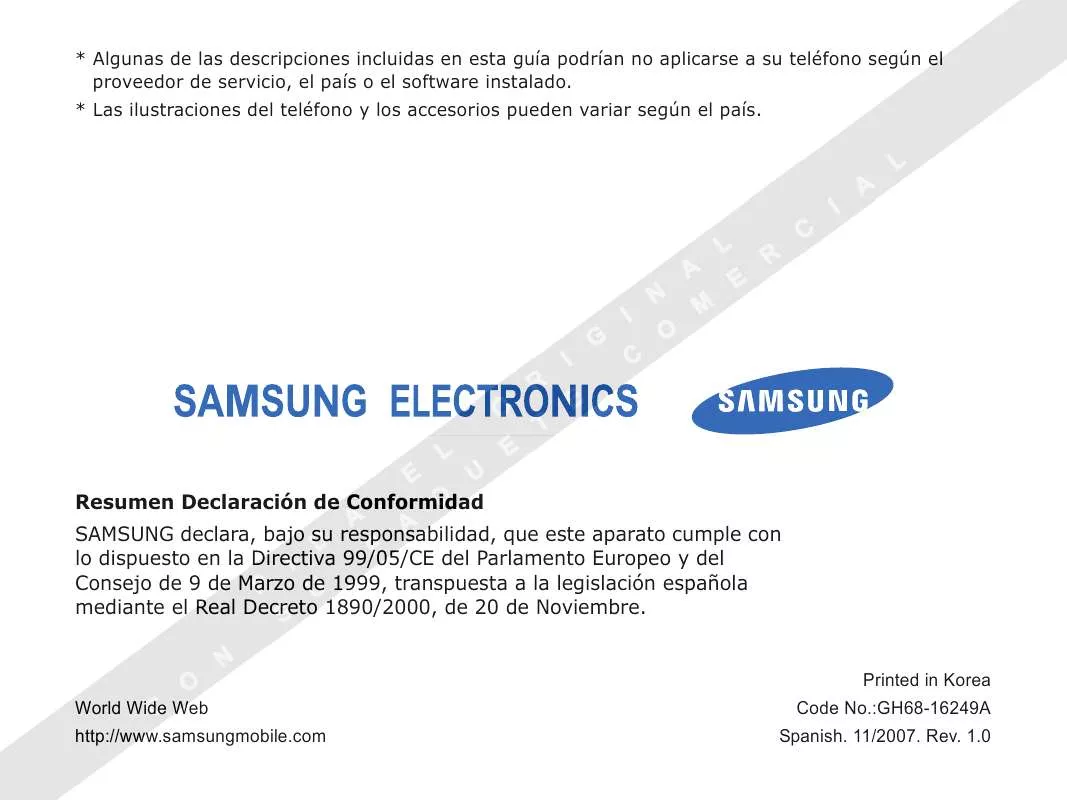 Mode d'emploi SAMSUNG SGH-J200