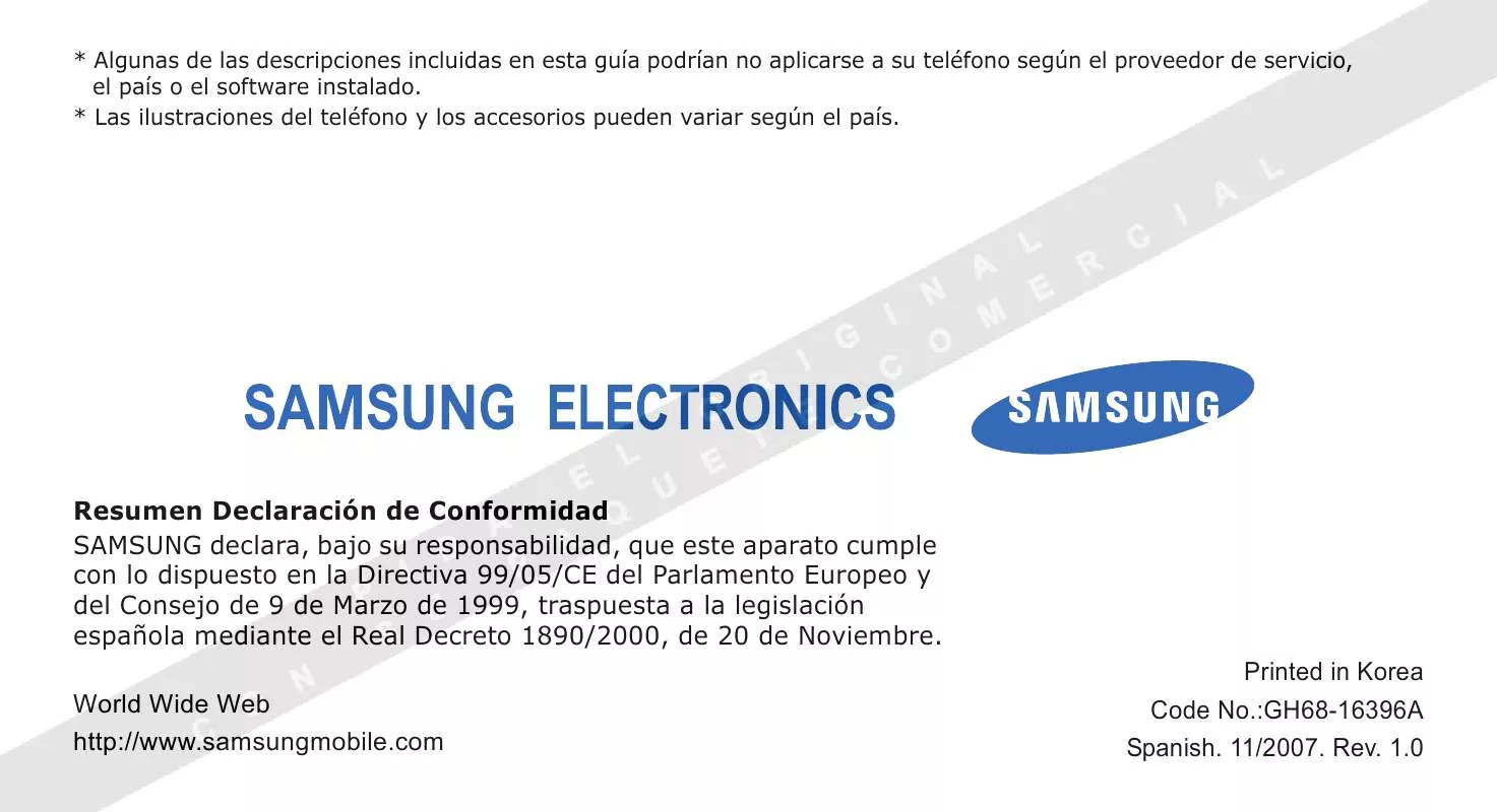 Mode d'emploi SAMSUNG SGH-L600