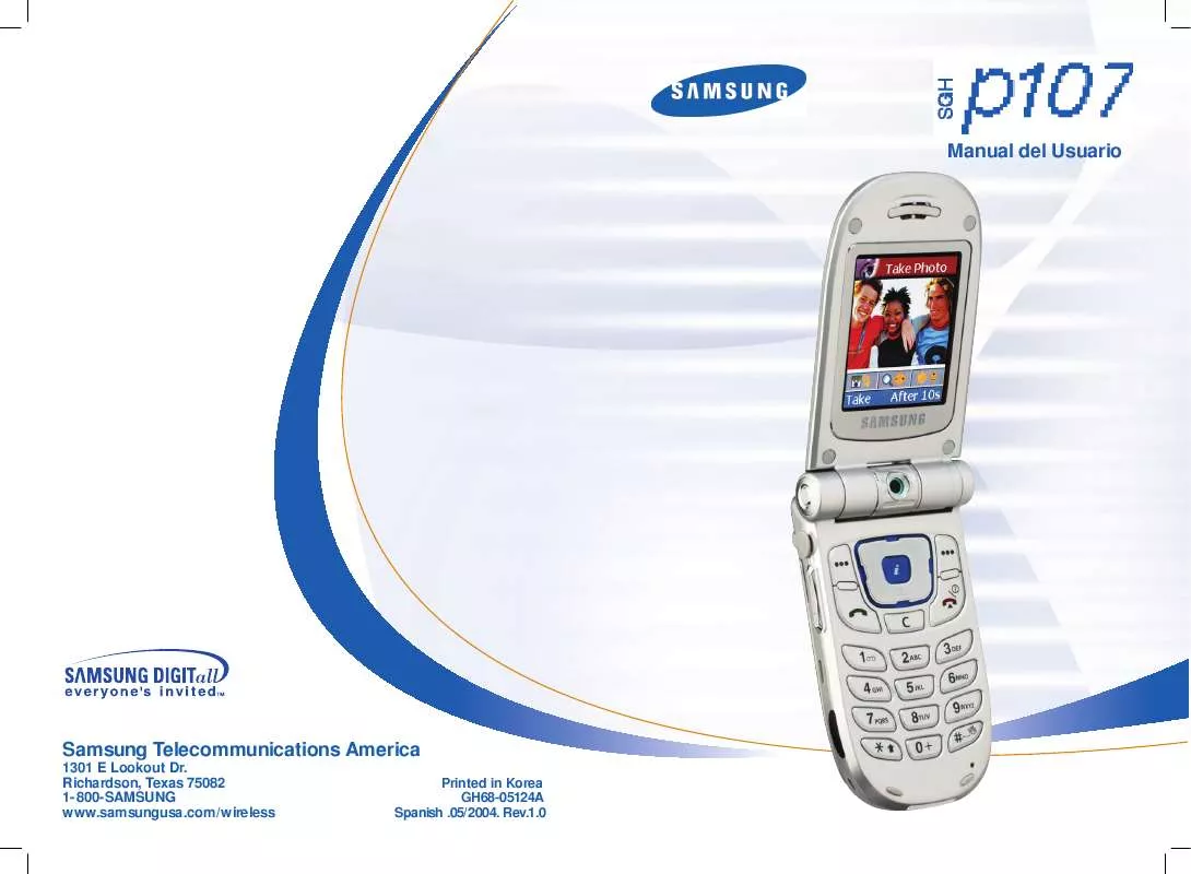 Mode d'emploi SAMSUNG SGH-P107