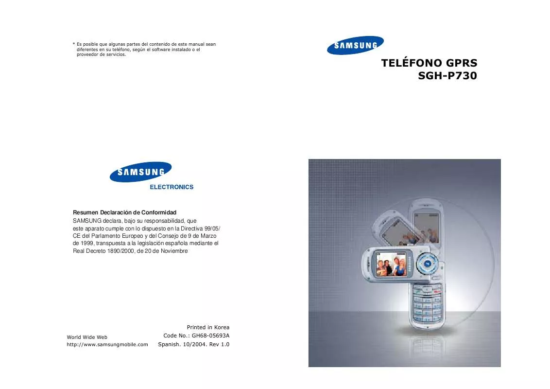 Mode d'emploi SAMSUNG SGH-P730