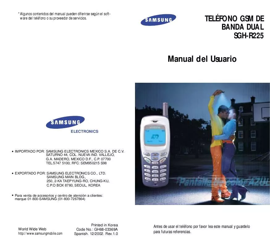 Mode d'emploi SAMSUNG SGH-R225