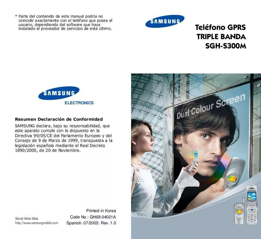 Mode d'emploi SAMSUNG SGH-S300M