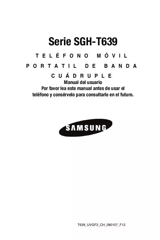 Mode d'emploi SAMSUNG SGH-T639